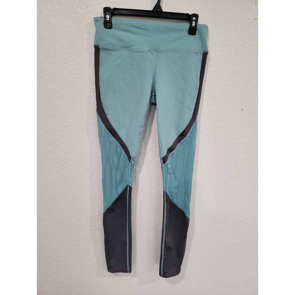 Alo Yoga Womens Leggings Blue Mesh Panel Athletic Workout Activewear Size M #P